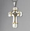 Elegant Cross Pendant Necklace Silver Stainless Steel Chain Crucifix For All Genders