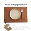 Inmos 4PC Cowhide-style Waterproof and Oil-resistant Faux Leather Table Mat Double-sided Rectangular Placemat Wash-free Design