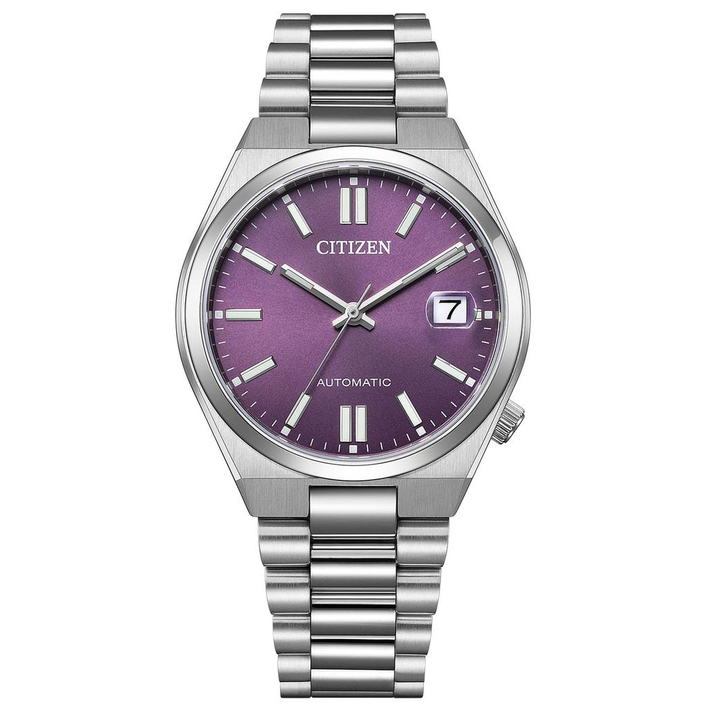 Citizen TSUYOSA 37mm Automatic Watch with Date and Luxury Mechanical Watch for Women and Silver See-Through Back, Waterproof, Display, Violet, Purple,