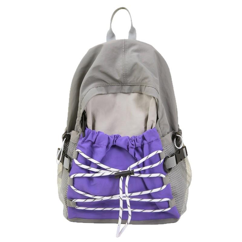 Outdoor Color blocking Picnic Schoolbag  Lightweight and Fashionable Travel Bag  Thin Small Backpack  Hiking Bag  Backpack