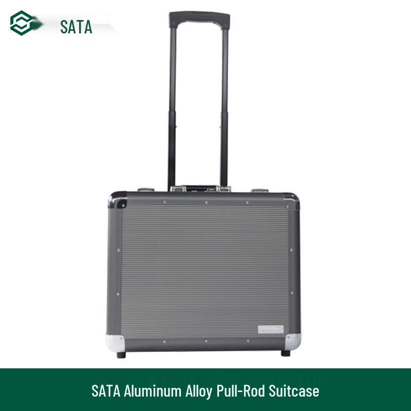 SATA Tools 24-inch Aluminum Rolling Suitcase: Large-Capacity Hardware Household Toolbox 03621