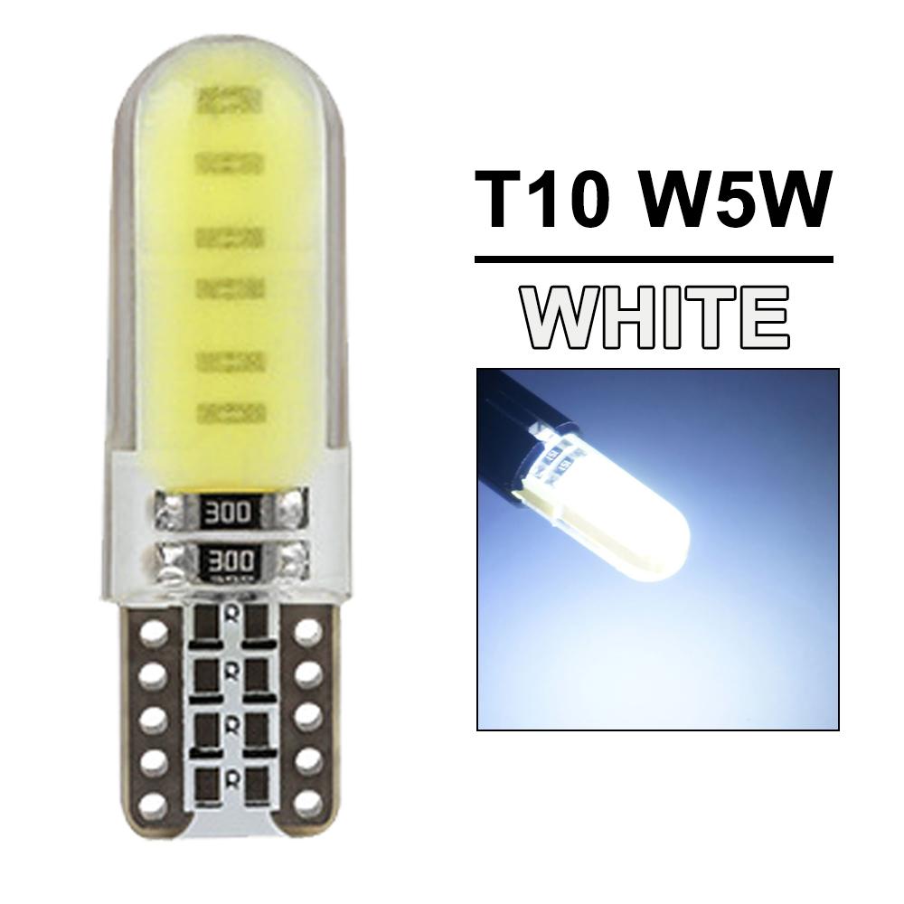 2-20 PCS Car Signal Lights T10 W5W LED Bulbs COB 12SMD Waterprof 12V 7500K White Auto Door Linse Plate Trunk Wedge Side Lamps