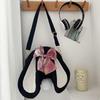 Rabbit Ear Crossbody Bag Summer Oxford Cloth Lovely Bowknot Crossbody Bag for Girls Black