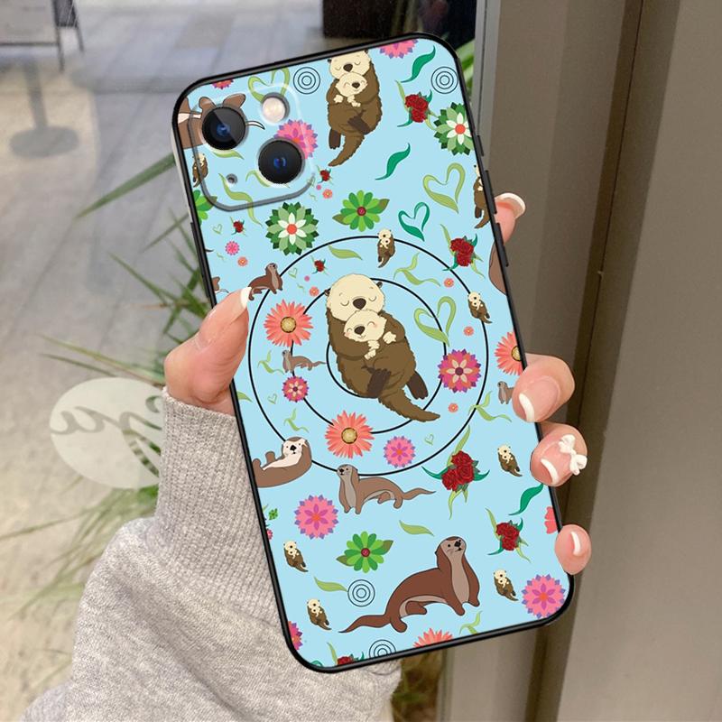 Sea Otter Pattern Case For iPhone 16 Pro Max 15 14 12 11 13 17 Pro Max Plus 12 13 Mini 16e 17 Air Back Cover
