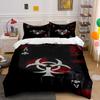 Biohazard Symbol with Ace of Clubs Print Bedding Set Duvet Cover Pillowcases (1* Duvet Cover 2* Pillowcases Do Not Include Comforter)