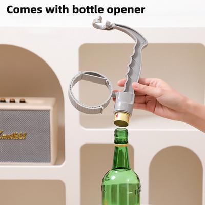 Yousheng Drankhandvat met Flesopener Verstelbare Flessendrankdrager Grip Schenkhandvat Herbruikbare Cola Soda Waterfles Plastic Grijphandvat