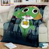3D Cartoon Keroro Blanket Cute Frog Blanket Soft Lightweight Flannel Blanket for Living Room Bedroom Sofa Travel Camping Blanket