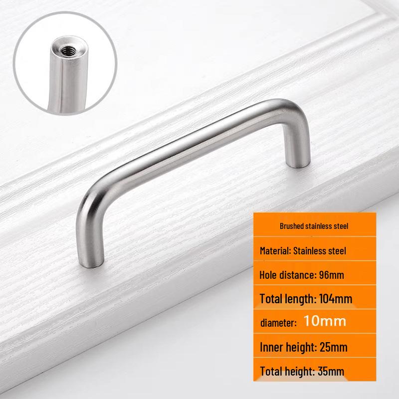 Solid Stainless Steel U-Shaped Wardrobe Drawer Handle