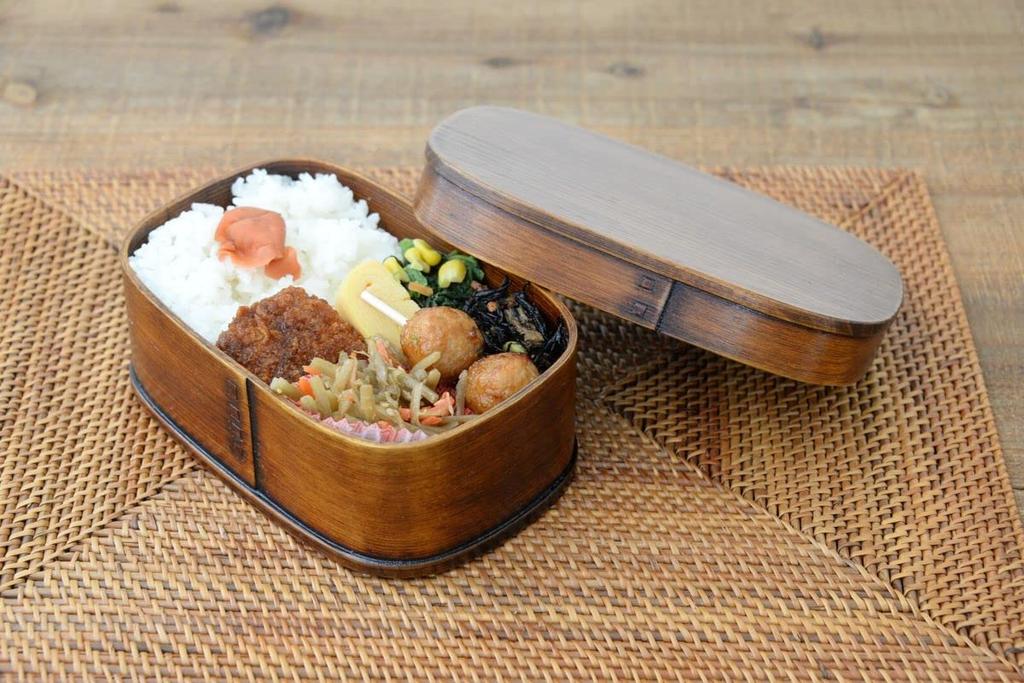 Wooden Lunch 19cm x x Lacquered Brown j-kitchens Humidity-Regulating Box, 12.5cm 6.8cm, 700ml,