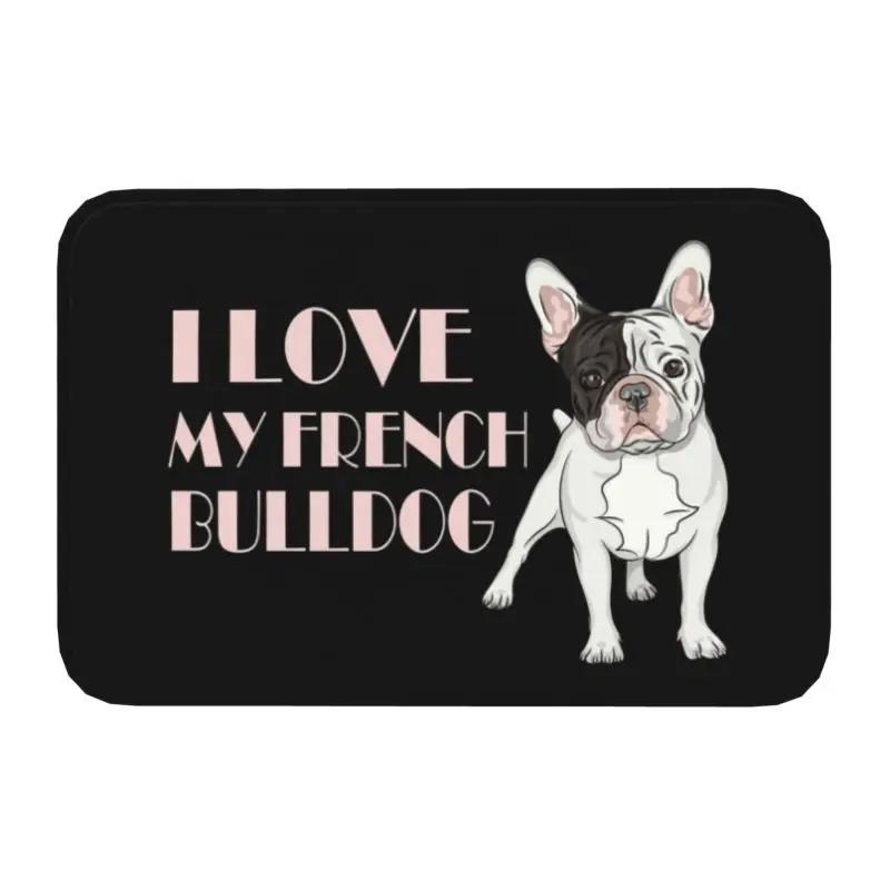 French Bulldog Door Mat with "NOPE" Funny Pattern Non-slip Entrance Rug for Home Decor Dog Lovers Collection