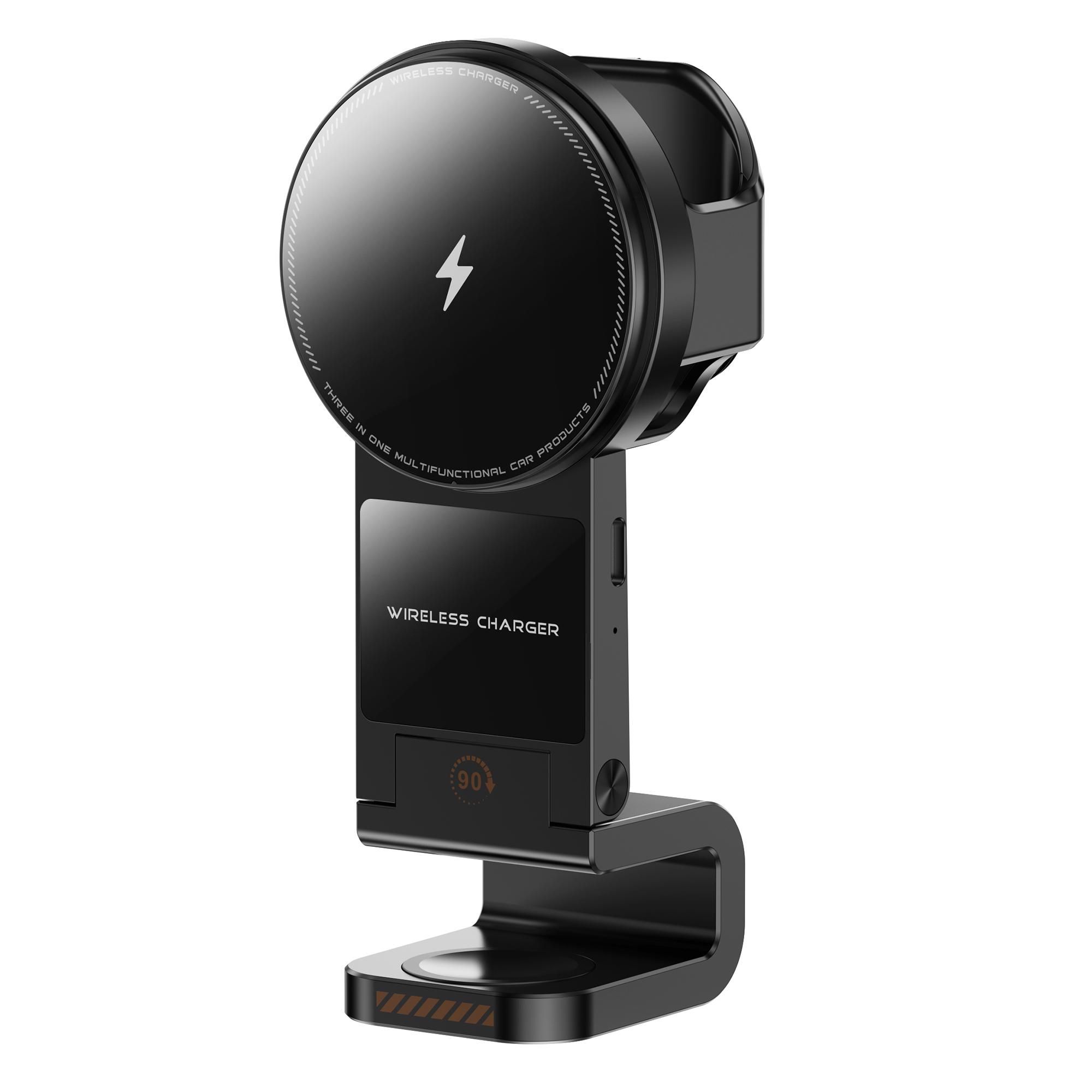 

SD16 Car Air Vent Phone Holder Magnetic 3 in 1 Wireless Charger for Phone Watch Earphone A