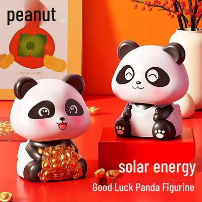 Chinese Style Solar Nodding Panda Figurine: 3D Creative Home Decor Toy Gift
