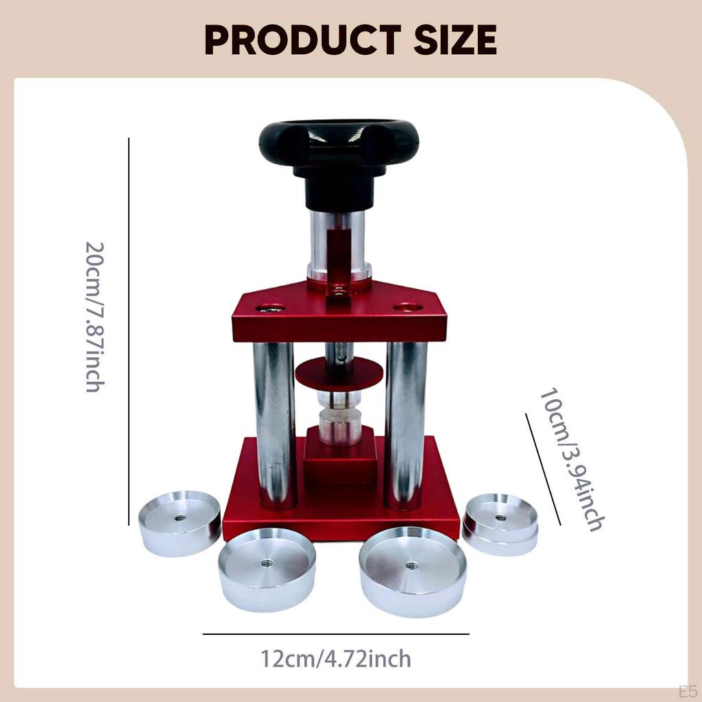 Watch Press Tool Set Back Case Closer with Aluminum Dies, Watchmaker Repair Kit,