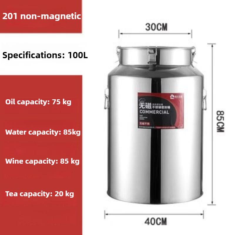 

304 Stainless Steel Sealed Jar Food Grade Oil Barrel Milk Tea-leaf Transportation Barrel Wine Drum Sealed Tank