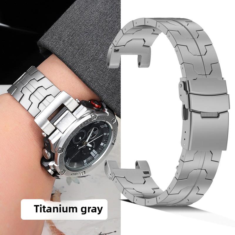 For Casio G-SHOCK GST Series GST-210/W120L/S130L/S310 GST-B100 W300/400G Men WatchBand Titanium Alloy Steel Modified Watch Strap