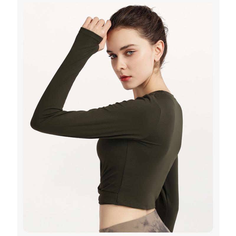 Top Casual Slim cu Mânecă Lungă pentru Yoga pentru Femei