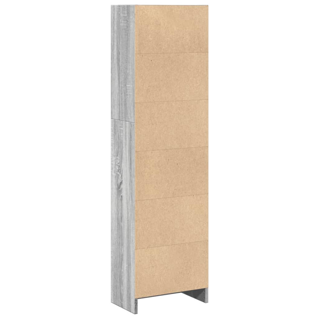 Vidaxl Regał, Szary Dąb Sonoma, 40X24X143 Cm, Materiał Drewnopochodny