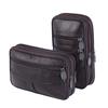 Men’s Genuine Leather Double Zipper Phone Waist Bag,Belt Pouch with Multiple Zipper Pockets,Large Capacity Money Purse