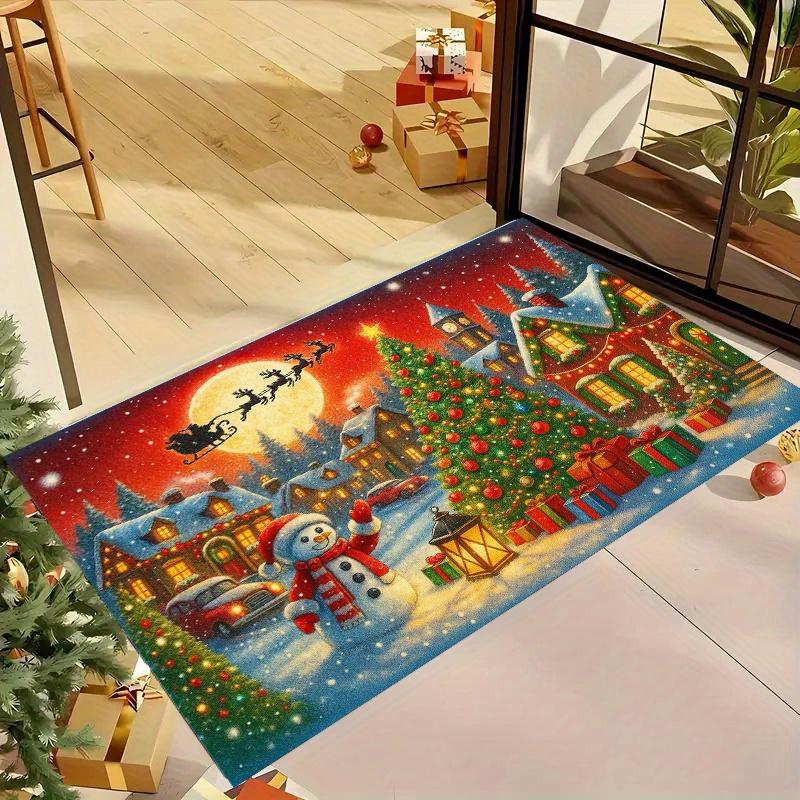 

1Pcs Anti Fatigue Kitchen Rugs Christmas Snowman Waterproof Non-Slip Thick Cushioned Kitchen Mat Heavy Duty Comfort Standing Mat for Kitchen 40*60cm