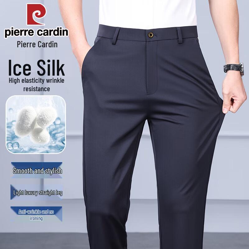 

Pierre Cardin Men s Ice Silk Straight-Leg Casual Pants 30