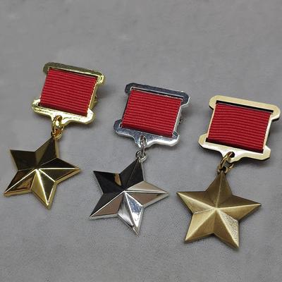 Reproduction of the Order of Heroes of the Soviet Union In Different Colors Gold and Silver Bronze Gold Star Medal