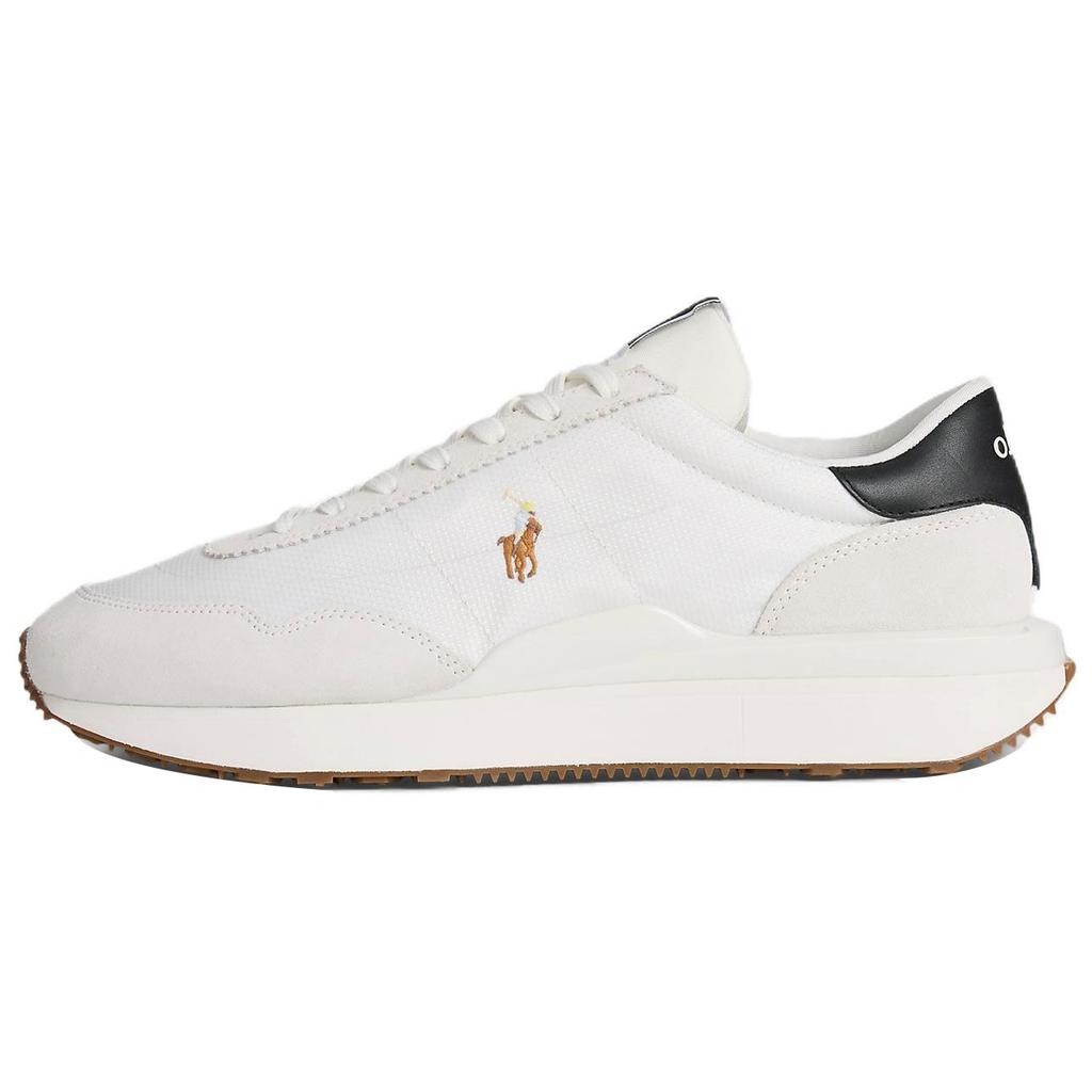 Polo Ralph Lauren Train 89 Suede Round Toe Thick Sole Embroidered Pony Low Top Lifestyle Casual Shoes Men sneaker White 100009794