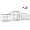 VidaXL Paniers à gabions arqués 13 pcs 200x50x40/60 cm fer galvanisé, gabion, cage de gabion, panier de mur de gabion, mur 3146268