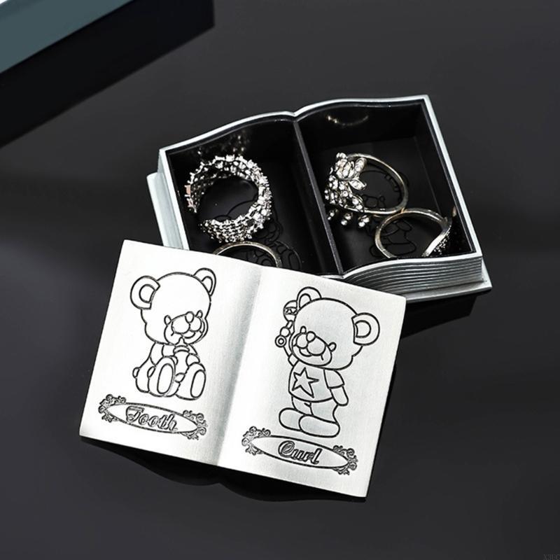 Baby First Tooth and Metal Case Decorative Baby Teeth and Fetal Hair Storage Container Metal Box for Nursery X3UC