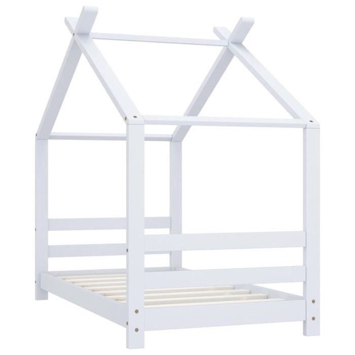 VidaXL Cadre de Lit d'enfant Sommier à Lattes Cadre à Lattes Meuble de Chambre à Coucher Maison Intérieur Blanc 70x140 cm 289610