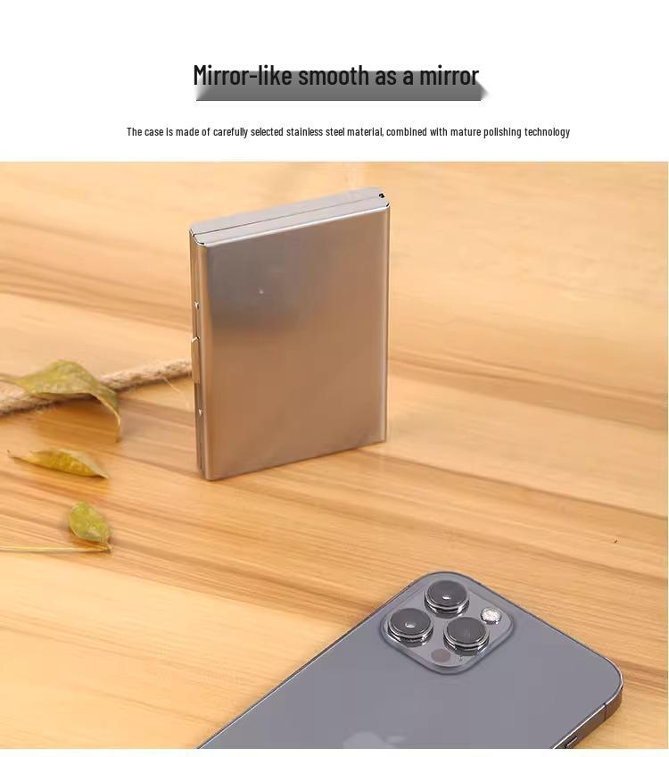 Portable RFID Blocking Stainless Steel Card Holder - Unisex, Minimalist Design