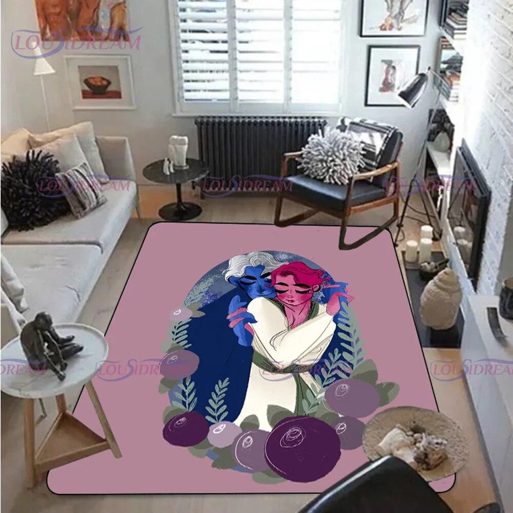 Cartoon Comics Lore Olympus Tištěný koberec Koberec do obývacího pokoje Ložnice Dekorace pohovky Šatna pro dospělé Protiskluzová podložka na podlahu
