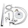 Chrome Polished Bathtub Floor Stand Faucet Mixer Single Handle Mixer Tap 360Rotation Spout With ABS Handshower Bath Mixer Shower Silver