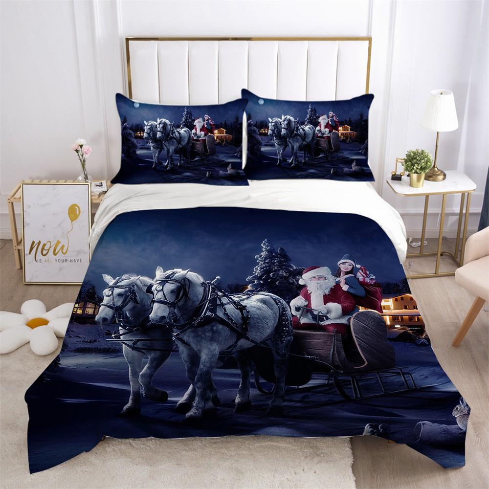 Merry Christmas Duvet Cover Sets Beautiful Printing Fashion Pillowcase Girl Bedding Suit Twin Size Home Textiles