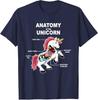 Unicorn Anatomy Cute Magic Creature Funny TShirt Boys Fashion Humor Magical Unicorns Y2k Design Graphic Outfit Saying Tee Tops
