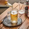 Bierglas mit großem Fassungsvermögen und Griff, transparentes Bierglas mit dickem Boden, Wasserflasche, Party-, Bar-, Saft-, Getränkebecher