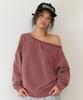 THEVINYLHOUSE Open Shoulder Sweatshirts(W) Brick