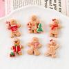 10Pcs Cute Christmas Gingerbread Man Resin Flatback Accessories Diy Hairpin Hair Shoes Scrapbook Keychain Decor