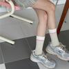 Knitting Cotton Women Socks Korean Fashion Color Matching Elastic Long Socks Casual Fashion Girls Harajuku Streetwear Crew Socks