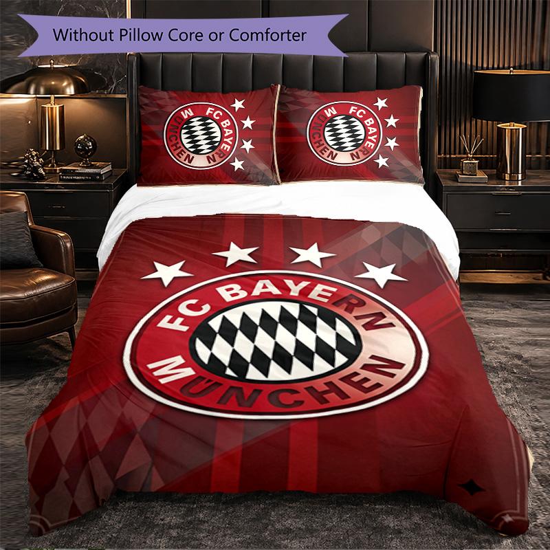 Bayern Munich Themed Bedding 3Pcs Duvet Cover Set Decorative Bed Linen For Teen Room Home Decoration