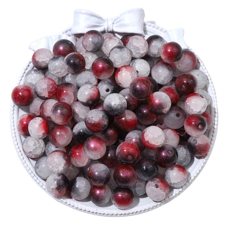 8/10mm Crackle Bicolor Glass Beads for DIY Jewelry