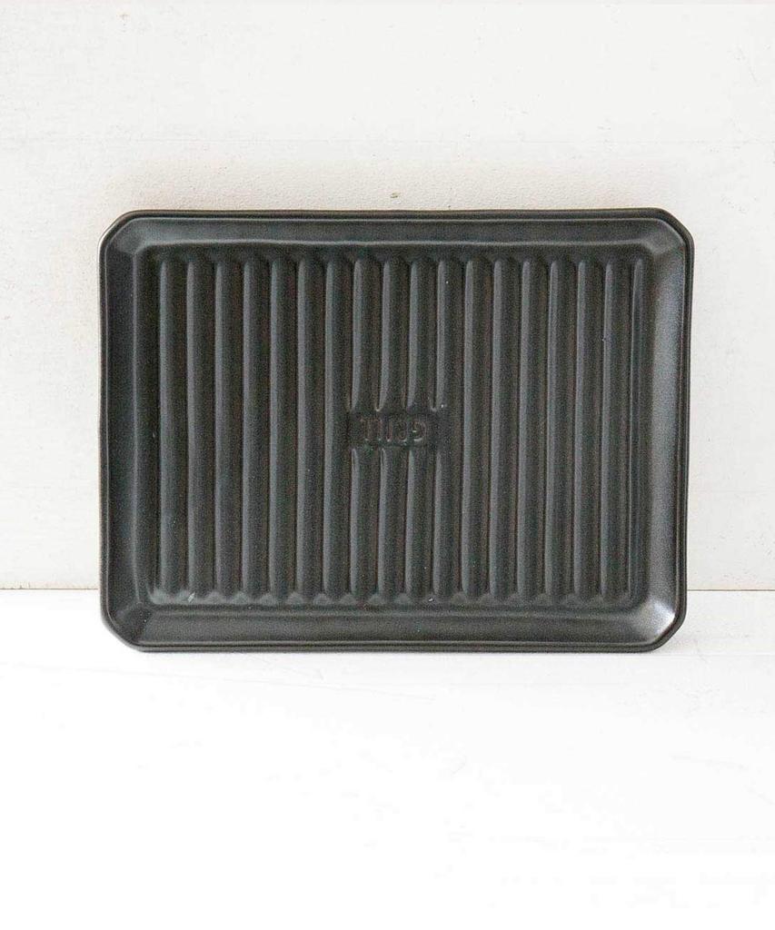Sarasa Design Ibuki Craft TOOL S Grill Plate, Black, for Fish Grilling, Ceramic Grill, for Direct Flame Cooking, Boiling, and Grilling.