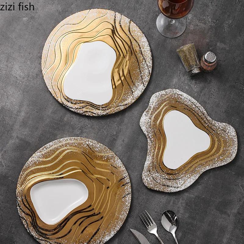 Frosted Ceramic Dining Plate Western Style Steak Plate Fruit Dish Salad Bowl Sushi Plates Dessert Plates Dim Sum Dish Snack Tray