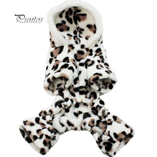 Leopard Pet Puppy Clothes Hoodie Jumpsuit Pajamas Outwear