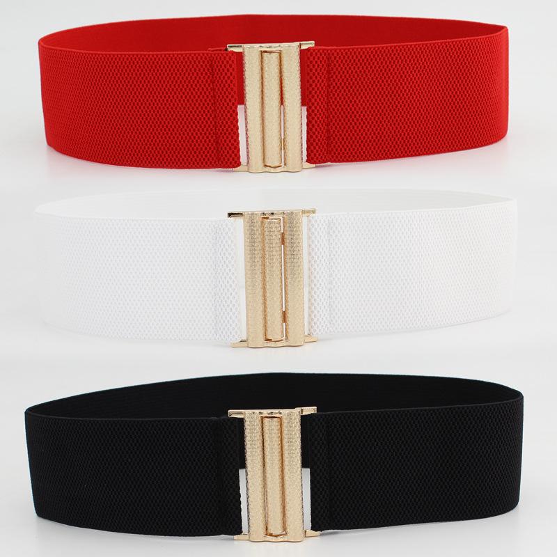

Buckle Elastic Wide Belt Women S Waist Decorative Dress With Coat Jacket Elastic Waist Seal Three Sizes 85cm чорний
