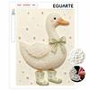 Creative DIY Framed Pearl Art Kit with Cute Duck in Rain Boots Pattern Sparkling Bead Canvas Ready to Display Relaxing Gift for Adults