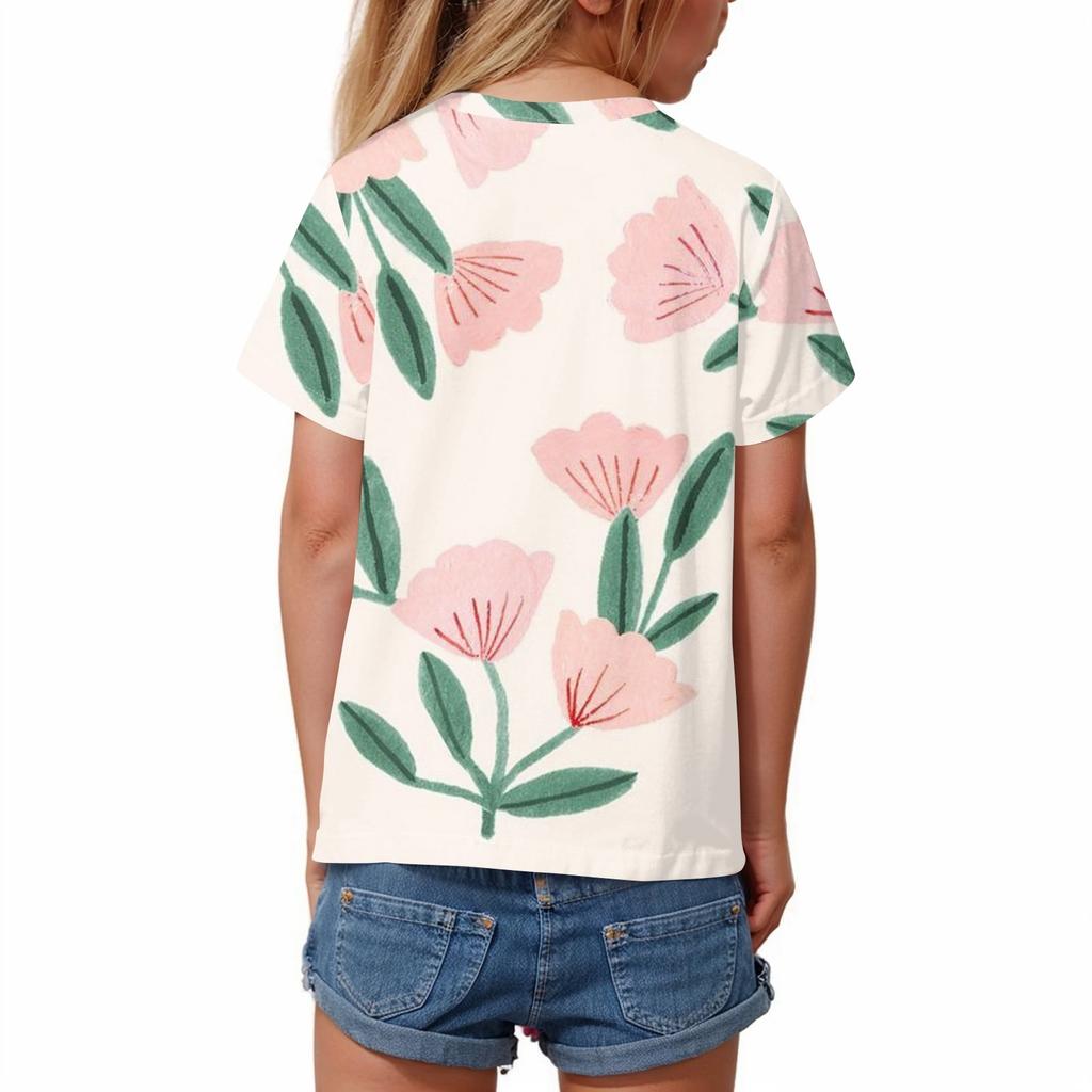 Tricou casual pentru copii, cu mânecă scurtă, imprimat, cu guler rotund, la modă