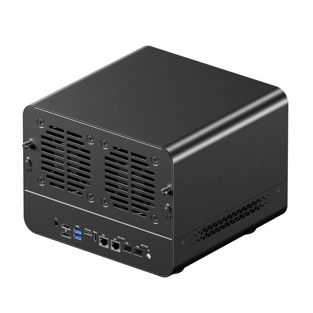 WTR MAX AMD Ryzen 7 Pro 8845HS NAS Mini PC DDR5 5600MHz Obsługuje 4×2.5/3.5"HDD 2×M.2 2280 NVMe Komputer Stacjonarny NAS DIY