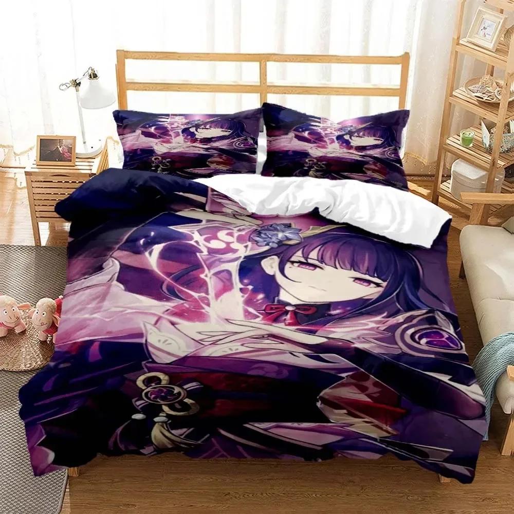 Genshin Impact Digital Print Polyester Bedding Sets Child Kids Covers Boys Bed Set For Teens Bedding Set