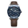 SWISS ARMY Analog Waterproof Quartz Watch with Blue Dial and Brown Leather Stainless Steel Case Strap Replacement Brand New Men's Strap,