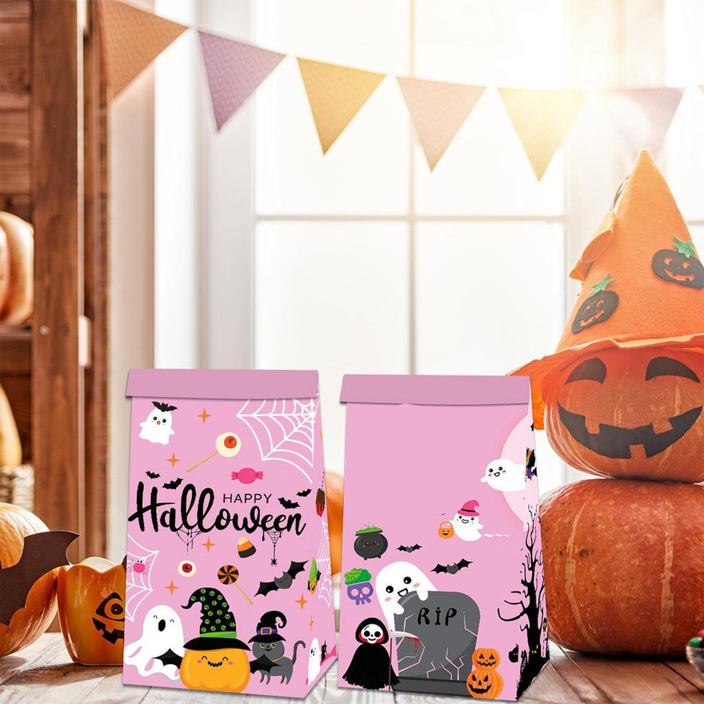 Halloween Snacks, Paper Bags, Cute And Funny Sealing Stickers, Decorative Props, Party Supplies.
